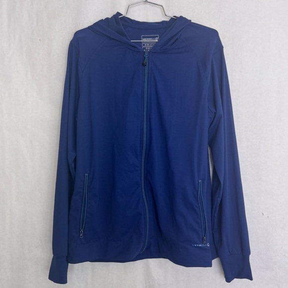 Merrell opti wick UPF 30+ zip up jacket mens large blue 172 - Picture 1 of 5